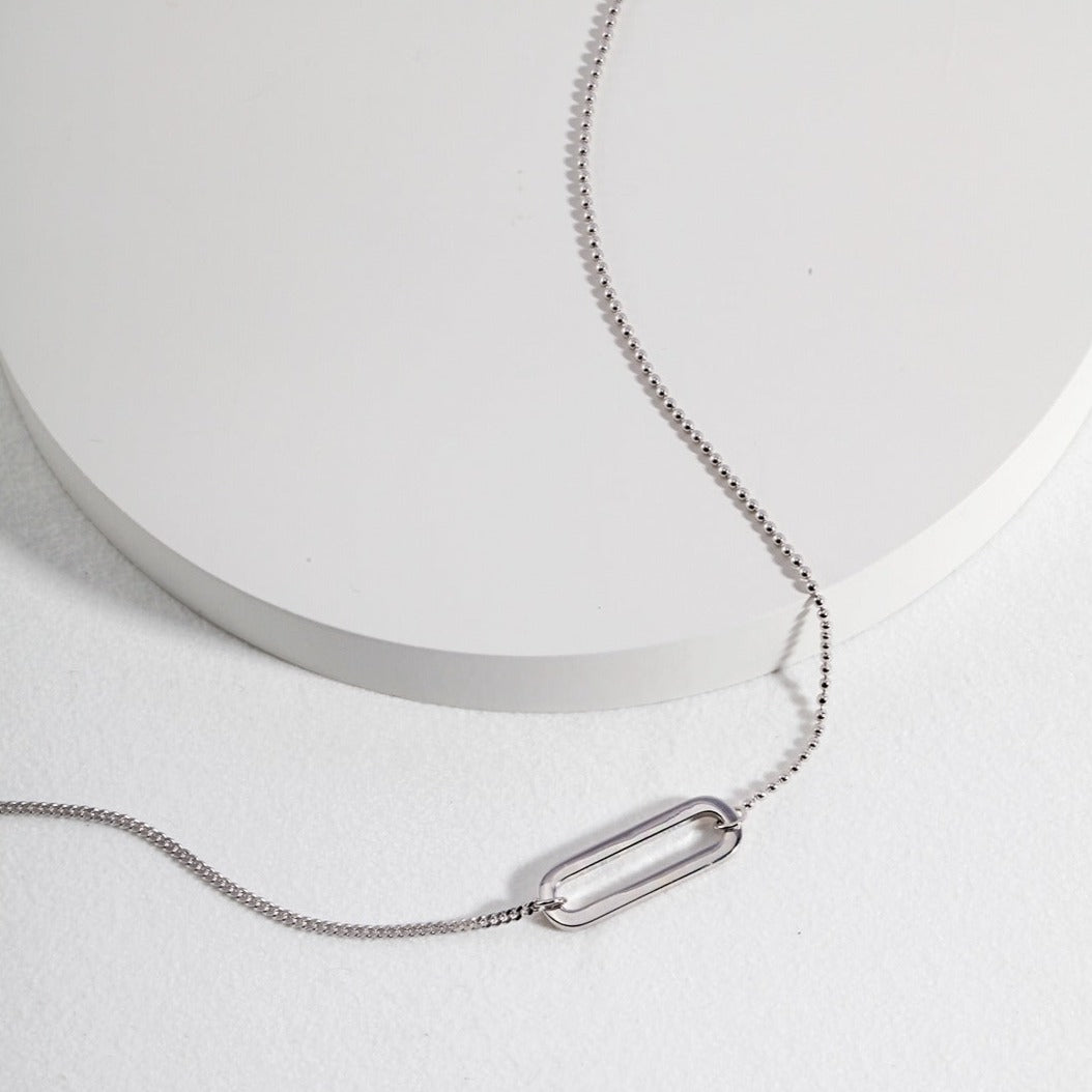 Paperclip Necklace, Gold Plated Necklace | EWOOXY