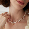 Camellia Pearl Necklace, Pearl Bead Necklace | EWOOXY