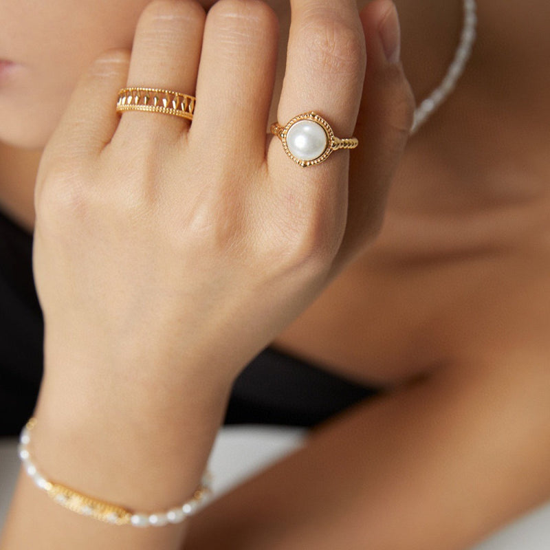 Sterling Silver Pearl Ring, Real Pearls | EWOOXY