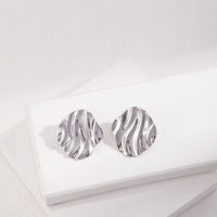 Wave Design, Minimalist Fashion, Sterling Silver Earrings | EWOOXY