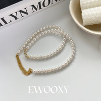 Tassel Necklace, Real Pearl Necklace in Sterling Silver | EWOOXY