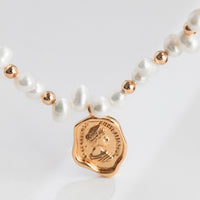 Medallion Necklaces, Pearl Bead Necklace｜EWOOXY