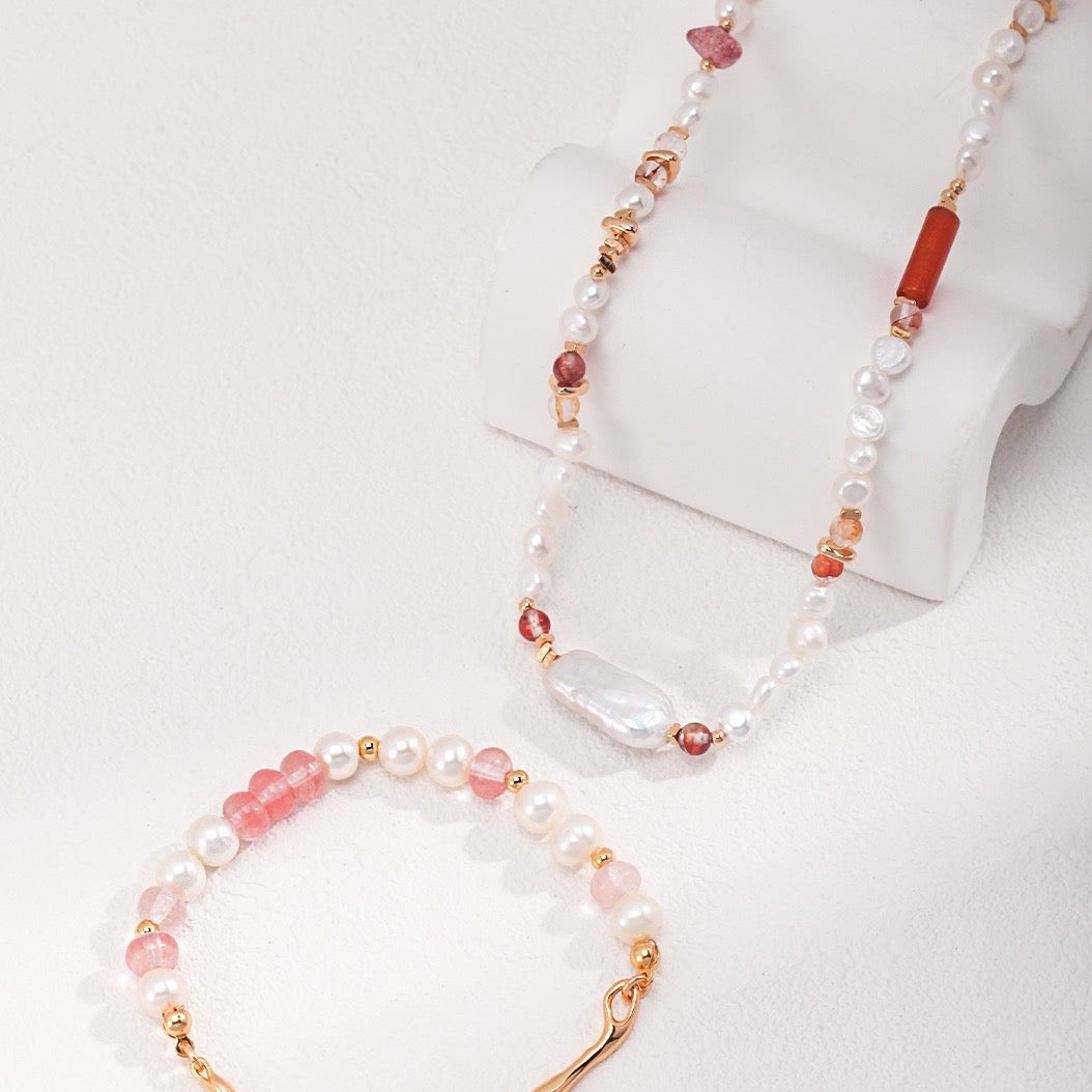 Baroque Pearl Necklace, Strawberry Necklace | EWOOXY
