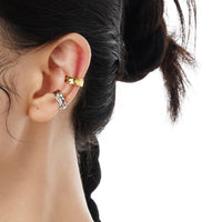 Ear Cuff No Piercing, Ear Clip in Sterling Silver, 18k Gold Plated (sold alone) (Earrings) | EWOOXY