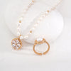 Pearl Necklace, Real Pearl Necklace with Zircon Stone | EWOOXY