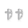 Cross Earrings, Dangle Earrings cross in Sterling Silver | EWOOXY