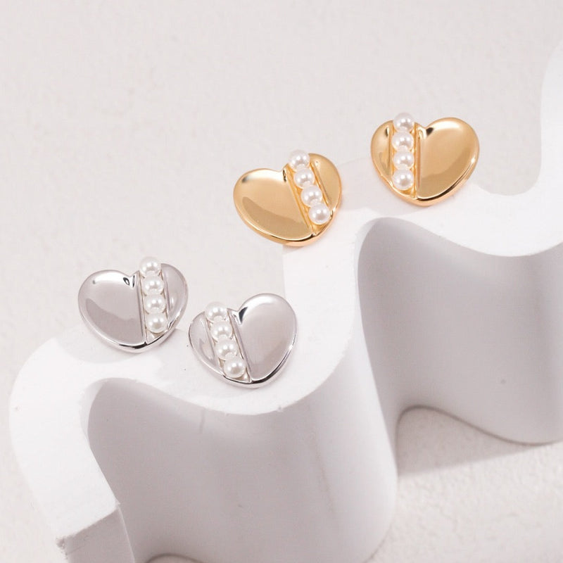 Pearl Stud Earrings, Real Pearl Earrings, Silver Pearl Earrings | EWOOXY