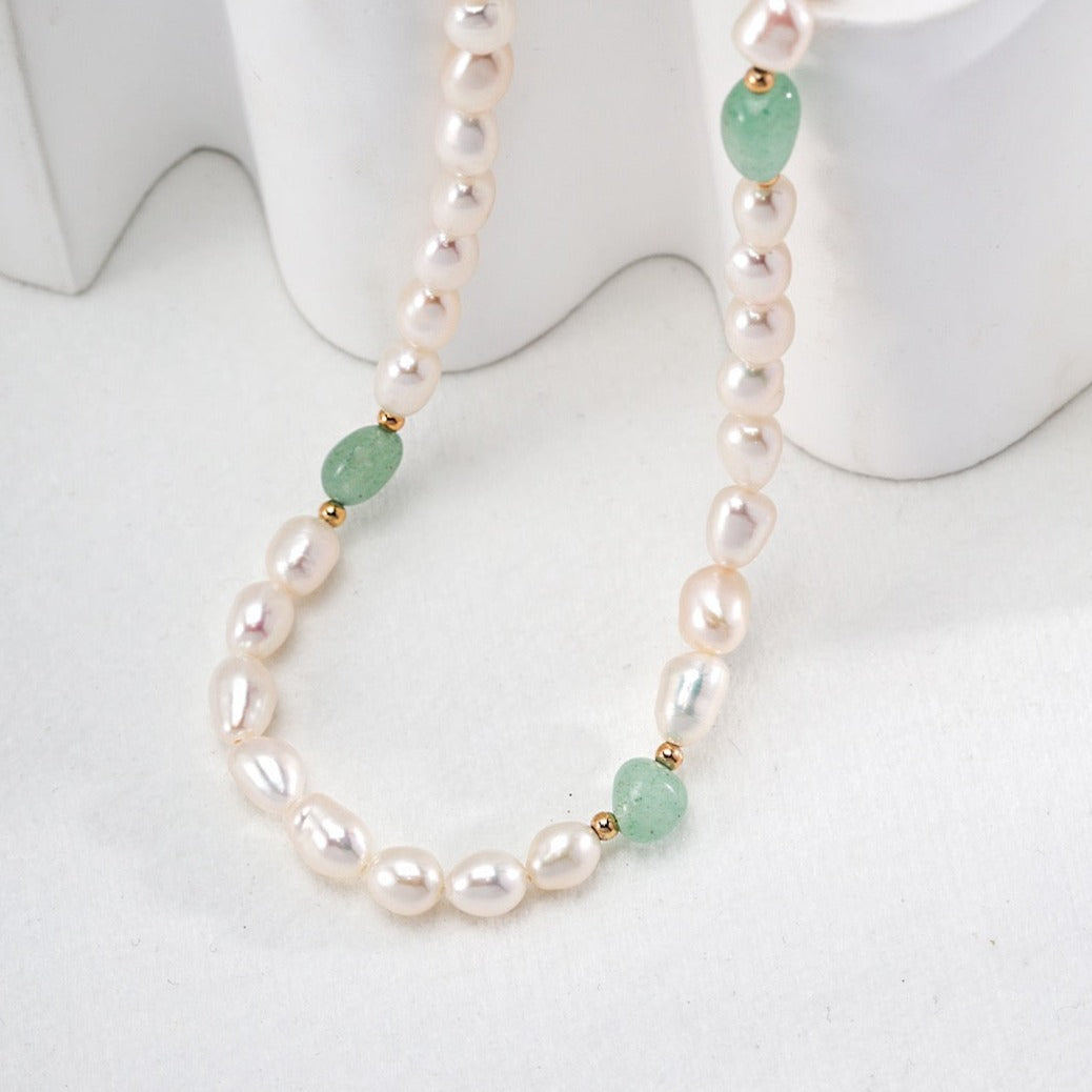 Jade Necklace, Birthstone Necklace, Real Pearl Necklace | EWOOXY