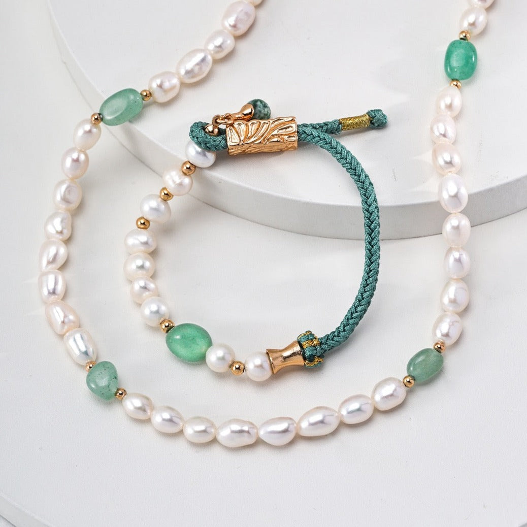 Jade Necklace, Birthstone Necklace, Real Pearl Necklace | EWOOXY