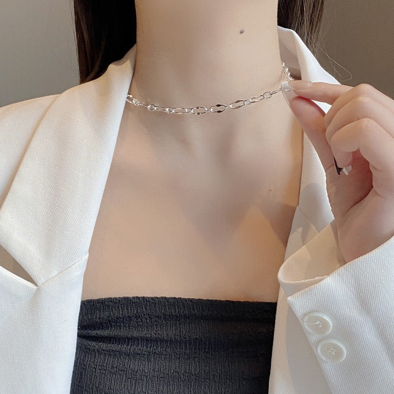 Paperclip Necklace, Paperclip Chain, in S925 | EWOOXY