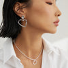 Heart Earring, Sterling Silver Earrings, Hoop Earrings, 18K Gold Plated | EWOOXY