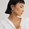 Heart Earring, Sterling Silver Earrings, Hoop Earrings, 18K Gold Plated | EWOOXY