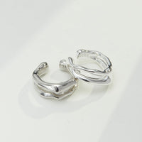 Sterling Silver Earring, Double-Layer Ear Bone Clip(sold alone)（Earrings）| EWOOXY