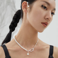 Silver Pearl Necklace, Pearl Jewelry Set | EWOOXY