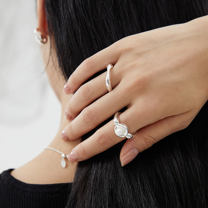 Pearl Rings, Pearl Proposal Ring, Pearl Ring Silver | EWOOXY