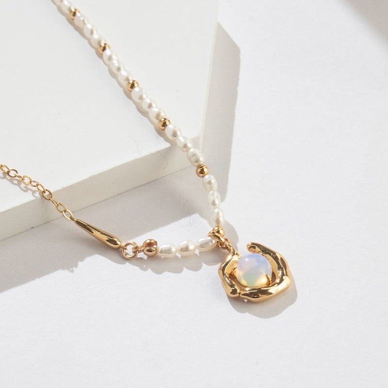 Opal Necklace Silver, Opal Necklace | EWOOXY