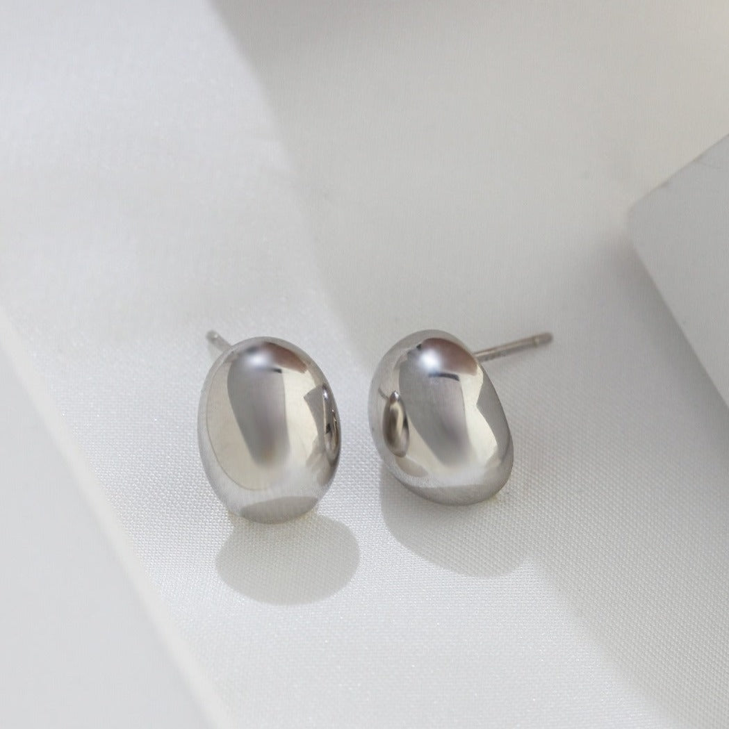 Stud Earrings in Sterling Silver, Office Wear Earrings, Fashion Style | EWOOXY