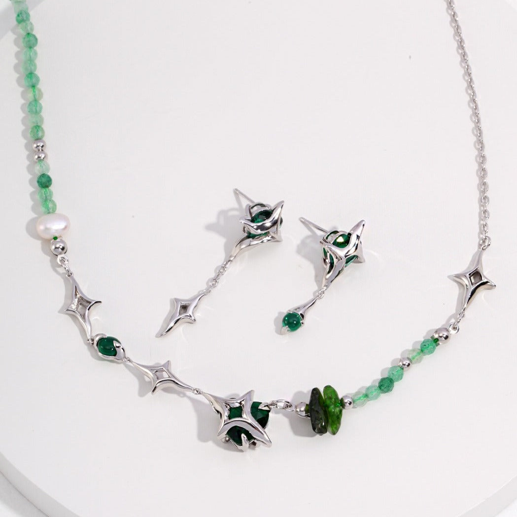 Birthstone Necklace, Sterling Silver Necklace | EWOOXY