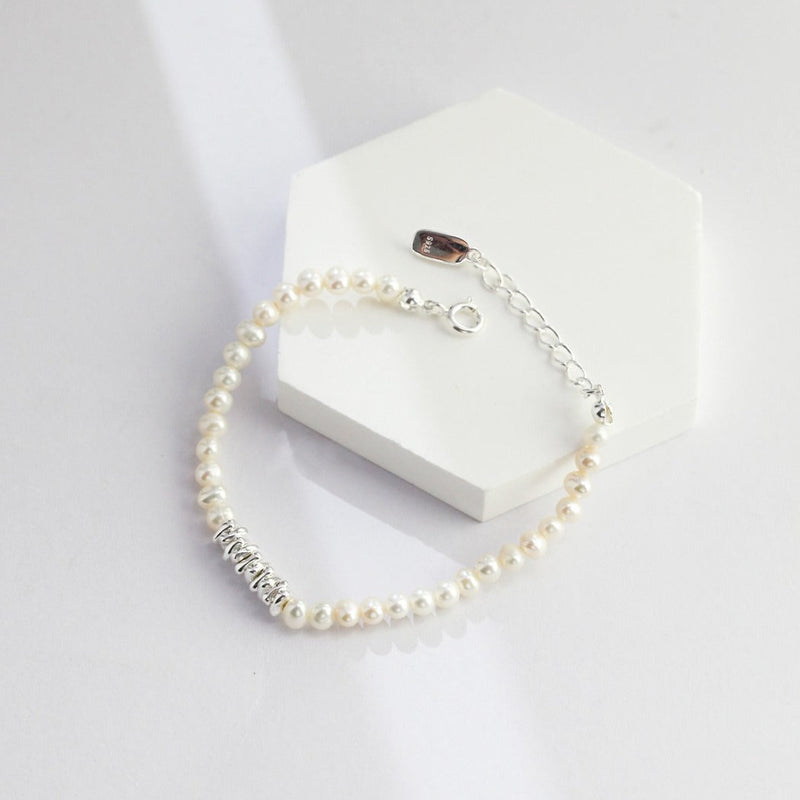 Pearl Bracelet, Pearl Bracelet Women, Silver Pearl Bracelet | EWOOXY