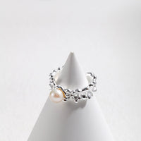 Sterling Silver Pearl Ring, Natural Pearl | EWOOXY