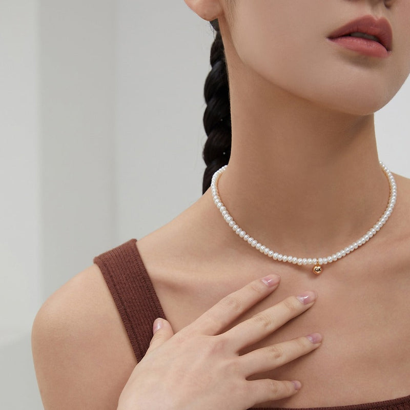Silver Pearl Necklace, Layered Necklace | EWOOXY