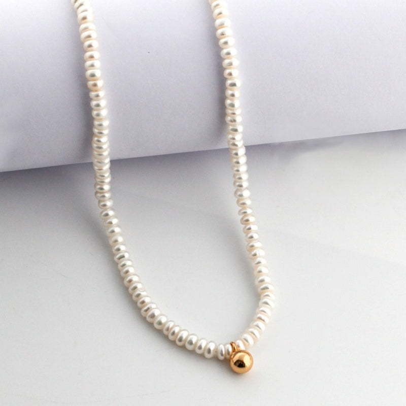 Silver Pearl Necklace, Layered Necklace | EWOOXY