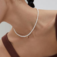 Silver Pearl Necklace, Layered Necklace | EWOOXY